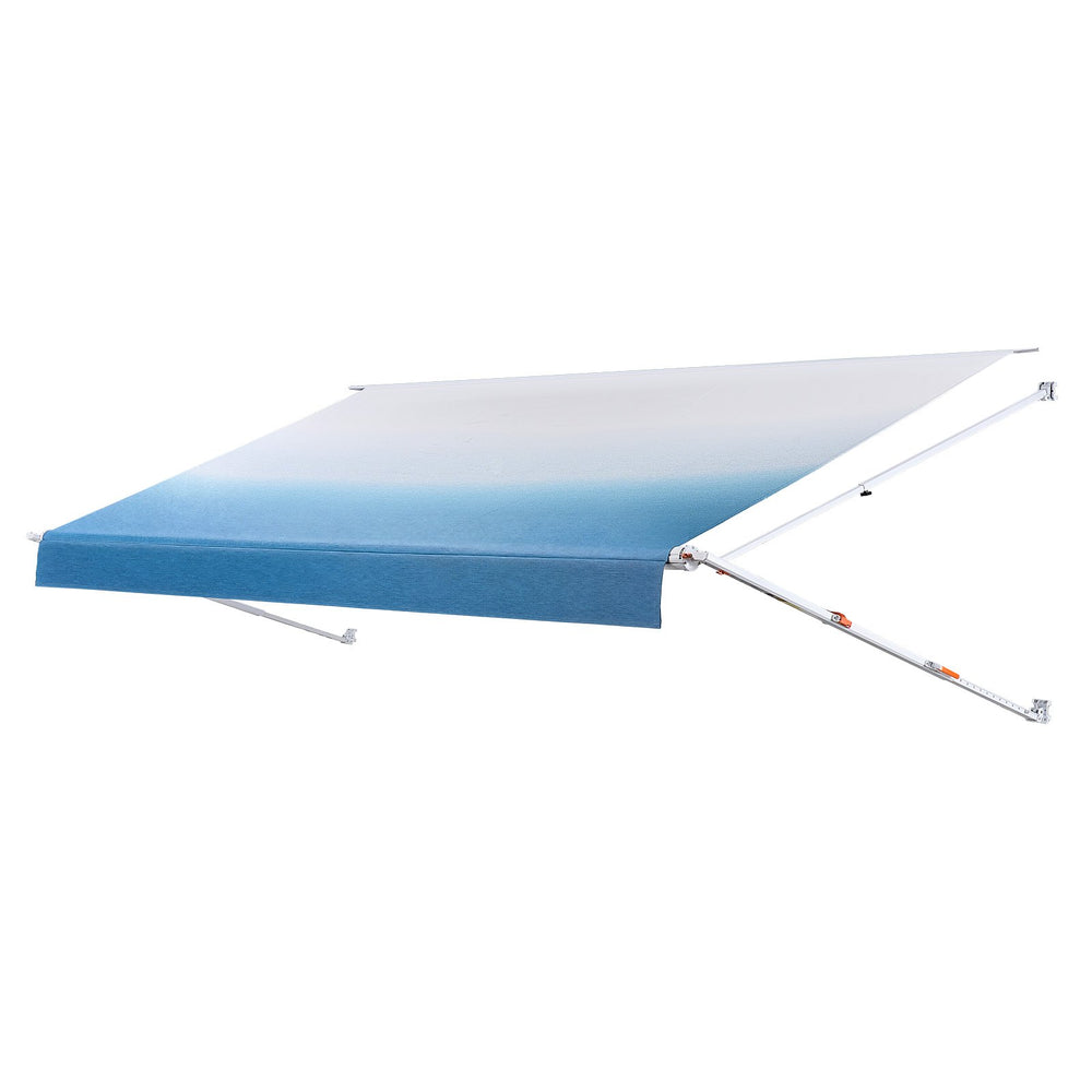 VEVOR Manual RV Awning Complete Kit, 17.12FT Retractable RV Awning with Aluminum Alloy Frame & Waterproof PVC Fabric, Outdoor Camping Trailer Awnings Fit Most RVs (17FT Type, Gradient Blue)