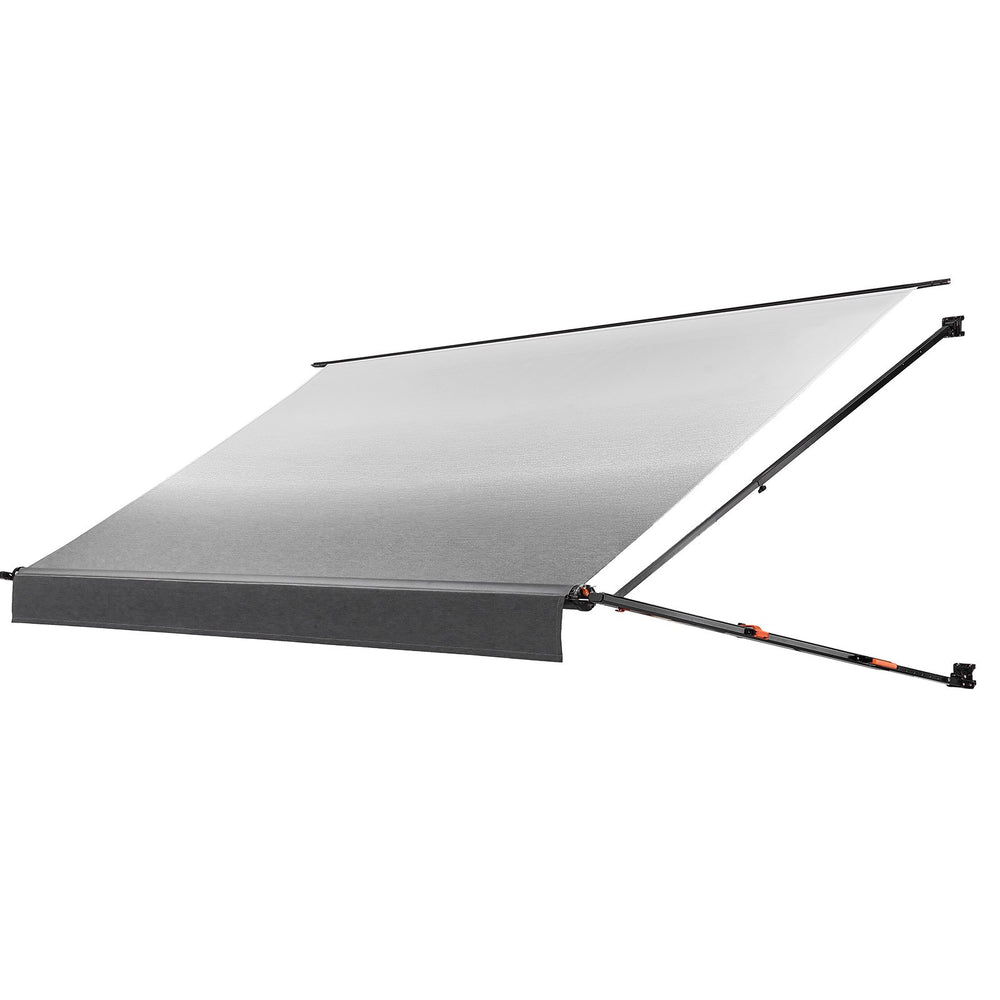 VEVOR Manual RV Awning Complete Kit, 14.12FT Retractable RV Awning with Aluminum Alloy Frame & Waterproof PVC Fabric, Outdoor Camping Trailer Awnings Fit Most RVs (14FT Type, Gradient Black)