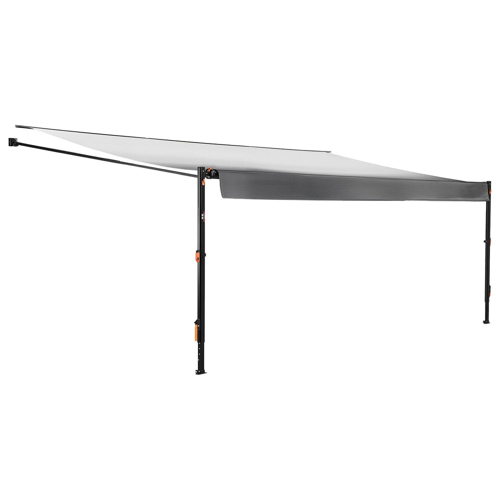 VEVOR Manual RV Awning Complete Kit, 20.12FT Retractable RV Awning with Aluminum Alloy Frame & Waterproof PVC Fabric, Outdoor Camping Trailer Awnings Fit Most RVs (20FT Type, Gradient Black)