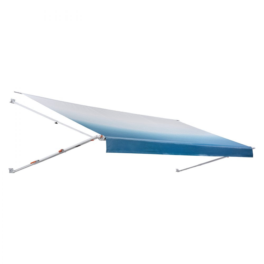 VEVOR Manual RV Awning Complete Kit, 20.12FT Retractable RV Awning with Aluminum Alloy Frame & Waterproof PVC Fabric, Outdoor Camping Trailer Awnings Fit Most RVs (20FT Type, Gradient Blue)