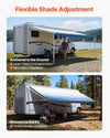 VEVOR Manual RV Awning Complete Kit, 20.12FT Retractable RV Awning with Aluminum Alloy Frame & Waterproof PVC Fabric, Outdoor Camping Trailer Awnings Fit Most RVs (20FT Type, Gradient Blue)