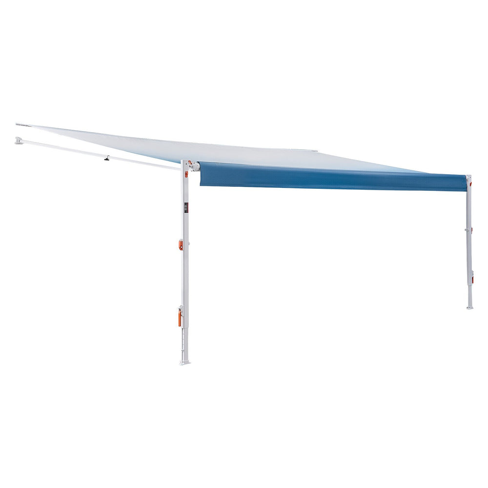 VEVOR Manual RV Awning Complete Kit, 20.12FT Retractable RV Awning with Aluminum Alloy Frame & Waterproof PVC Fabric, Outdoor Camping Trailer Awnings Fit Most RVs (20FT Type, Gradient Blue)