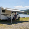 VEVOR Manual RV Awning Complete Kit & Sunshade Screen, 18.12FT Retractable RV Awning with Aluminum Alloy Frame & Waterproof Fabric, Outdoor Camping Trailer Awnings Fit Most RVs (18FT Type)