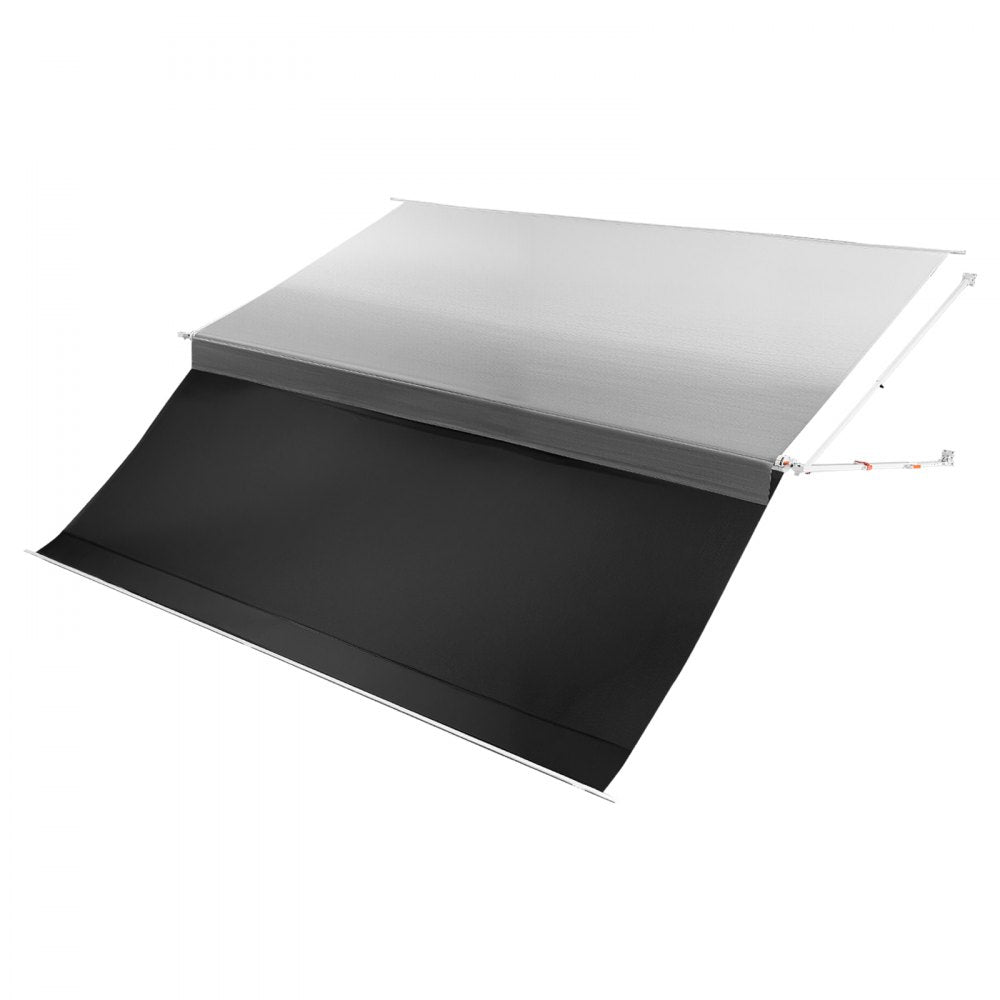 VEVOR Manual RV Awning Complete Kit & Sunshade Screen, 18.12FT Retractable RV Awning with Aluminum Alloy Frame & Waterproof Fabric, Outdoor Camping Trailer Awnings Fit Most RVs (18FT Type)