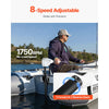 VEVOR Electric Trolling Motor, Transom Mounted Outboard Boat Motors 12V 55lbs Thrust, 8-Speed Electric Boat Engine w/ Battery Indicator, for Kayaks, Fishing Boats on Freshwater/Saltwater, 30-In Shaft