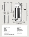VEVOR Manual Sausage Stuffer, 33 LBS / 15 L Vertical Meat Stuffer, Heavy Duty Sausage Casing Meat Stuffing Machine, Dual-Speed Stainless Steel Filler with 5 Filling Tubes, for Commercial and Home Use