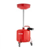 VEVOR 8 Gallon Waste Oil Drain Tank, Industrial Fluid Drain Tank with Adjustable Funnel Height, Portable Oil Drainer with Wheels & Toolbox, Fluid Fuel Transfer Drainage for Auto Repair Shops, Red