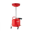 VEVOR 8 Gallon Waste Oil Drain Tank, Industrial Fluid Drain Tank with Adjustable Funnel Height, Portable Oil Drainer with Wheels & Toolbox, Fluid Fuel Transfer Drainage for Auto Repair Shops, Red
