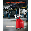 VEVOR 18 Gallon Waste Oil Drain Tank, Industrial Fluid Drain Tank with Adjustable Funnel Height, Portable Oil Drainer with Wheels, Fluid Fuel Transfer Drainage for Auto Repair Shops, Garages, Red