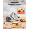 VEVOR Manual Bread Slicer, 0-0.6" Adjustable Thickness Cheese Cutter, Hand Cranked Slicer for Homemade Bread - with Serrated Stainless Steel Blade for Kitchen, Restaurant, Bakery, Party