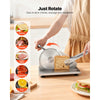 VEVOR Manual Bread Slicer, 0-0.6" Adjustable Thickness Cheese Cutter, Hand Cranked Slicer for Homemade Bread - with Serrated Stainless Steel Blade for Kitchen, Restaurant, Bakery, Party
