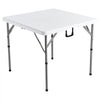 VEVOR Mahjong Table, Fold-in-Half 4 Player Card Table with Wear-Resistant Green Tabletop, Portable Bi-Folding Square Domino Table with Carrying Handle for Outdoor Camping Picnic Party, 34 x 34-inch