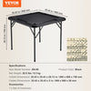 VEVOR Mahjong Table, Square 4 Player Folding Card Table with 4 Cup Holders & 4 Chip Trays, Portable Domino Game Table with 1 Set of Dominoes for Mahjong Poke Puzzles, 35.4 x 35.4-inch, Black