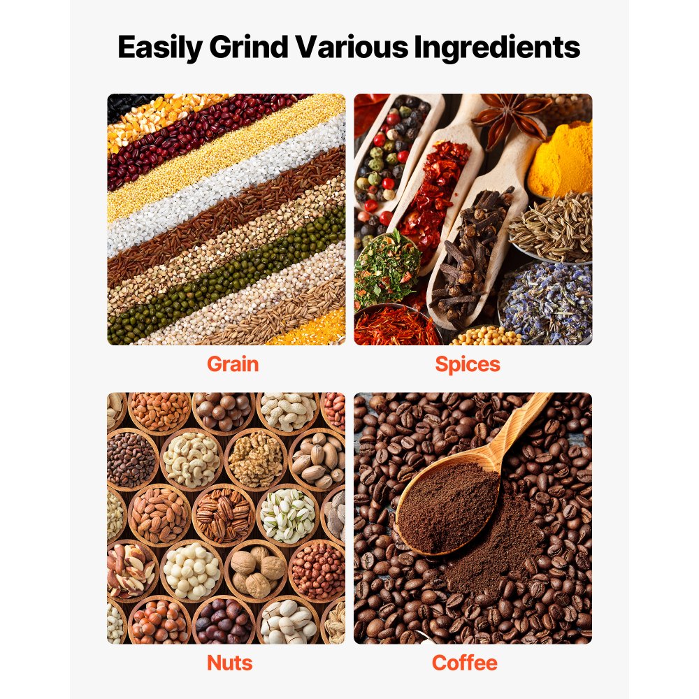 VEVOR Manual Grain Mill with Low Hopper, Hand-Crank Corn Grinder, Heavy Duty Cast Iron Wheat Grinding Mill with Stable Table Clamp & Dust Cover for Grains Spices Coffee Beans Nuts