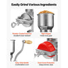 VEVOR Manual Grain Mill with High Hopper, Hand-Crank Corn Grinder, Heavy Duty Cast Iron Wheat Grinding Mill with Stable Table Clamp & Dust Cover for Grains Spices Coffee Beans Nuts