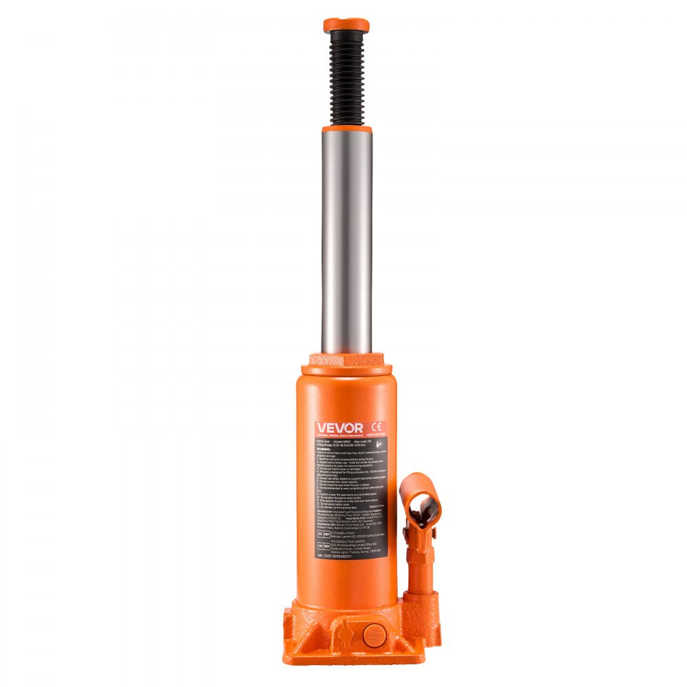VEVOR Hydraulic Bottle Jack, 10 Ton (22046 lbs) Capacity, 9.3-18.5 Inch Lifting Range, Heavy Duty Welded Bottle Jack for Car, SUV, Pickup, Auto Repair, House Lift and Agricultural Equipment, Orange