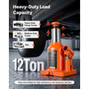 VEVOR Hydraulic Bottle Jack 12 Ton (26455.5 lbs) 5.98"-10.71" Lifting Range, for Heavy-Duty Pickup, Medium-Duty Truck, RV, Auto Repair and House Lift, Welded Jack with 3-Section Long Handle, Orange