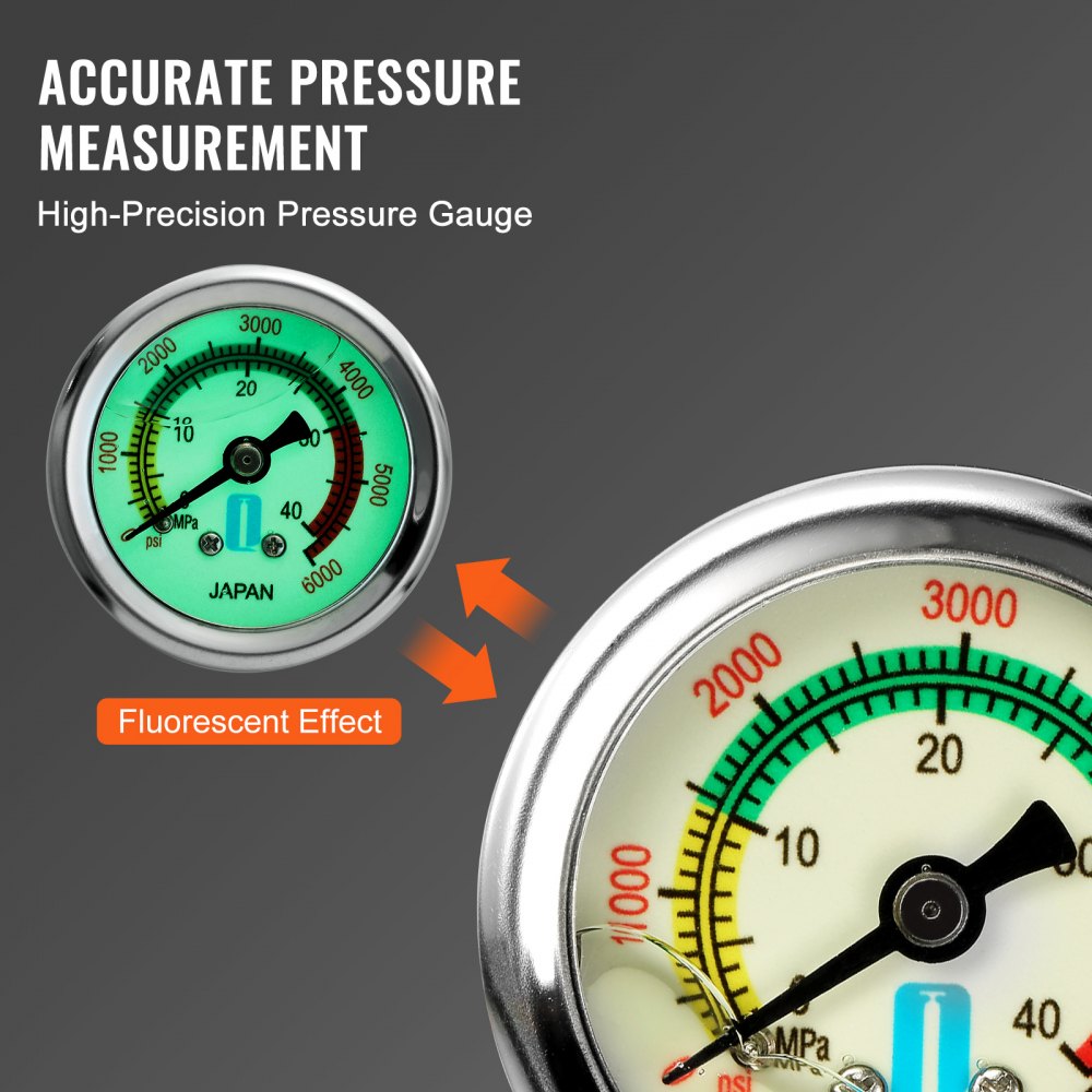 VEVOR PCP Hand Pump, 4 Stage, 30Mpa 4500 PSI High Pressure PCP Air Rifile Filling Stirrup Pump with Oil-Moisture Filter Pressure Gauge, Stainless Steel for Airguns Scuba Tank Paintball Filling Tire