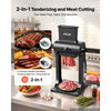 VEVOR 2-in-1 Manual Meat Tenderizer & Beef Jerky Slicer Steak Turkey Pork, Commercial Meat Tenderizer Machine, with Clamp, 5.8 in Feed Port, 2 Sets of Stainless Steel Blades, Aluminum Construction