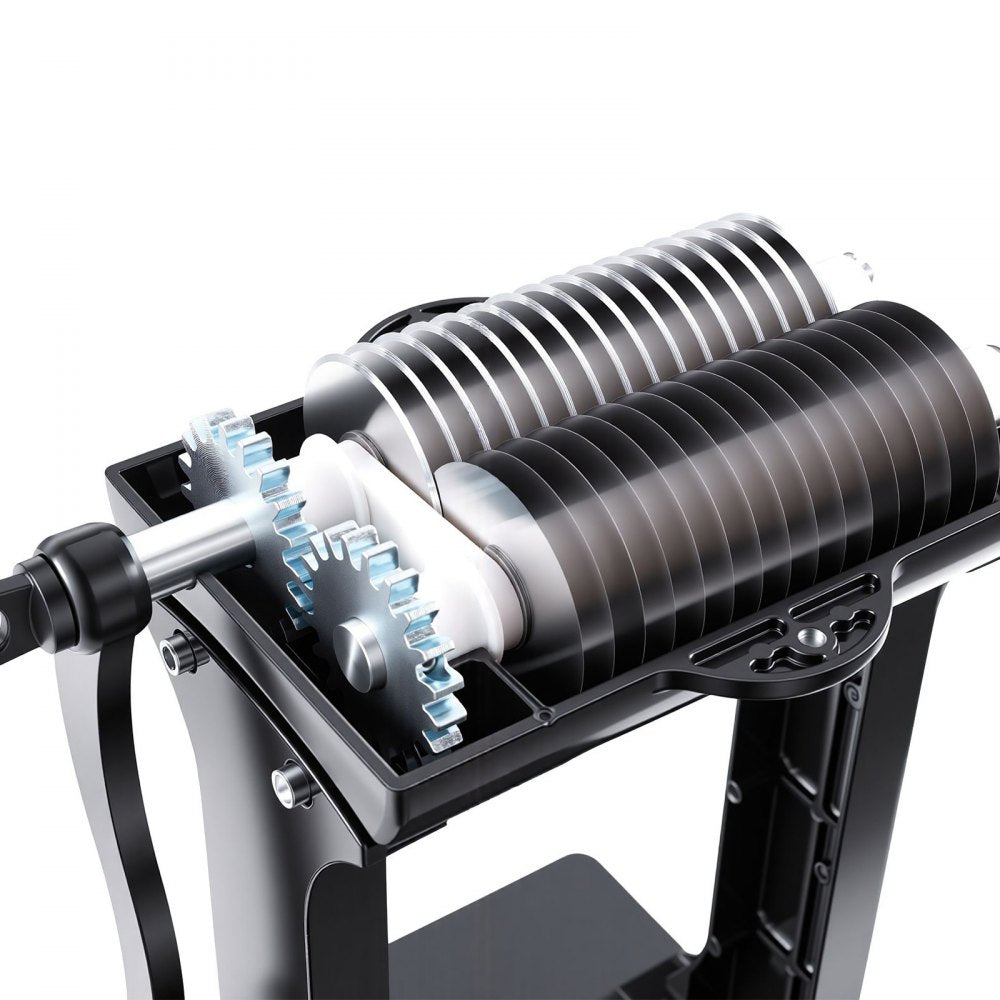 VEVOR 2-in-1 Manual Meat Tenderizer & Beef Jerky Slicer Steak Turkey Pork, Commercial Meat Tenderizer Machine, with Clamp, 5.8 in Feed Port, 2 Sets of Stainless Steel Blades, Aluminum Construction