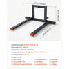 VEVOR 3 Point Hitch Pallet Forks 4000 lbs 50 in Tractor Fork Attachment, Great for Category 1 Tractors, 29-46 in Adjustable Width, Heavy-Duty Reinforced Steel Body, Quick-Attach System, Orange Tips