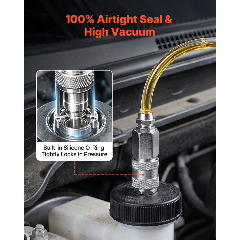 VEVOR Brake Bleeder Kit, 3L Manual Brake Fluid Bleeding Kit with 1L Waste Bottle & 5 Master Cylinder Adapters, One-Person Professional Brake Fluid Pressure Bleeder for Most Vehicles