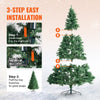 VEVOR Christmas Tree, 7.5ft Prelit Artificial Xmas Tree, Full Holiday Decor Tree with 550 Multi-Color LED Lights, 1346 Branch Tips, Metal Base for Home Party Office Decoration Tested to UL Standards