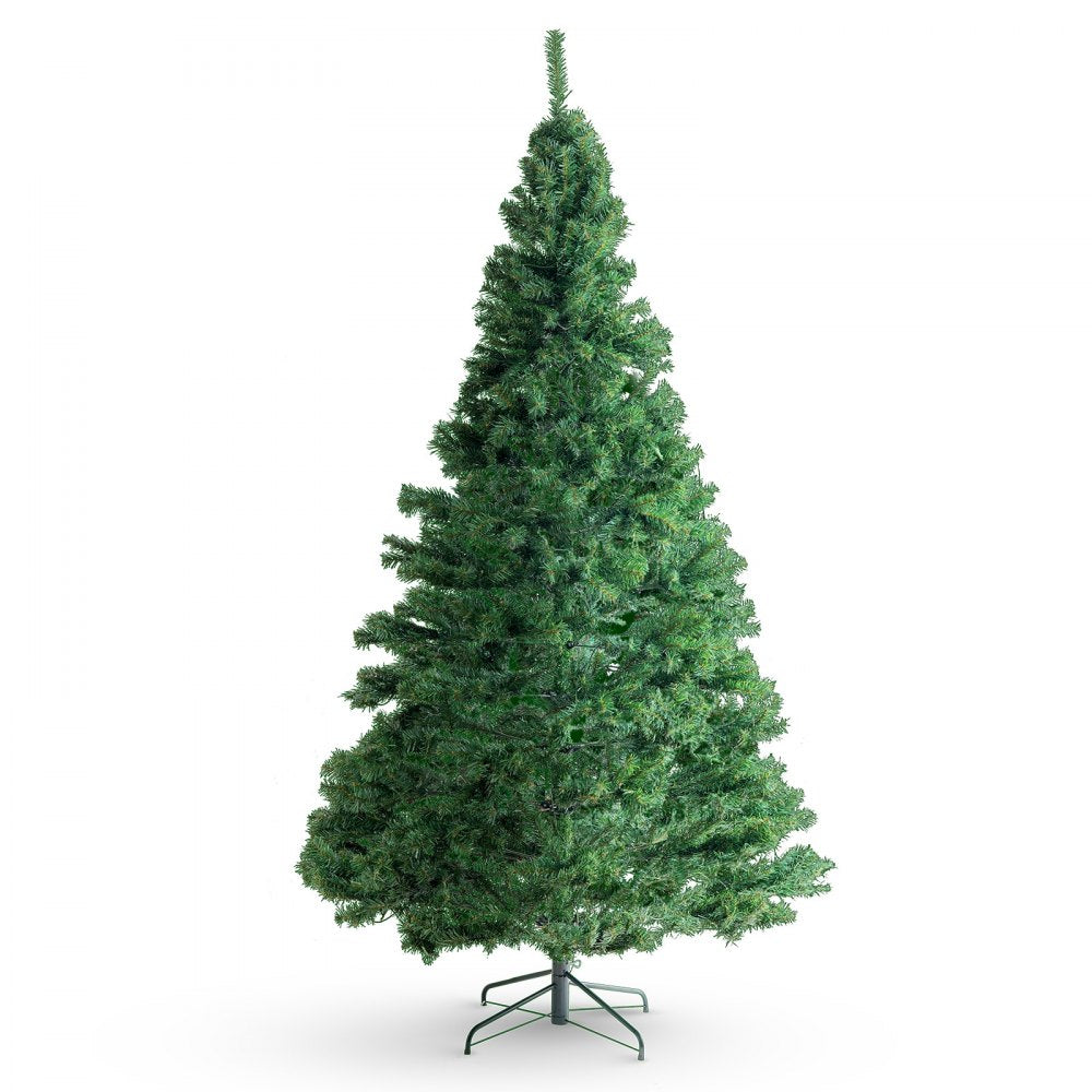 VEVOR Christmas Tree, 7.5ft Prelit Artificial Xmas Tree, Full Holiday Decor Tree with 550 Multi-Color LED Lights, 1346 Branch Tips, Metal Base for Home Party Office Decoration Tested to UL Standards