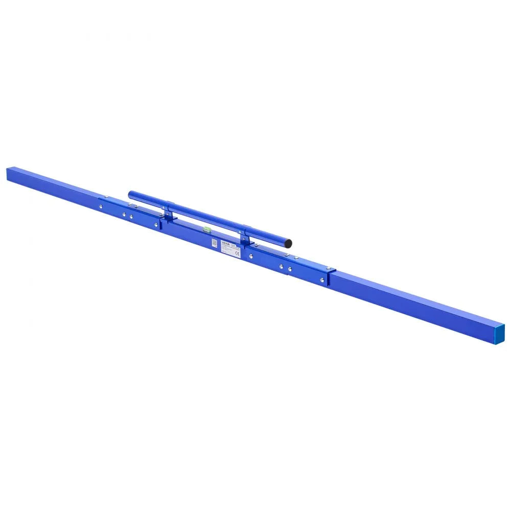 VEVOR Concrete Screed 96 in Length Manual Screed Board Aluminum Alloy Blue, Built-in Bubble Level, Powder-coated Finish, Lightweight Paver Leveling Tool for Patio, Sidewalk, Garage Floor Finishing