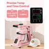 VEVOR Hat Heat Press Machine, with 4pcs Interchangeable Platens, Precise Temperature and Time Control, Hat Press for HTV Iron On and Sublimation Projects, for Caps, Headbands, Cuffs, Face Masks, Pink
