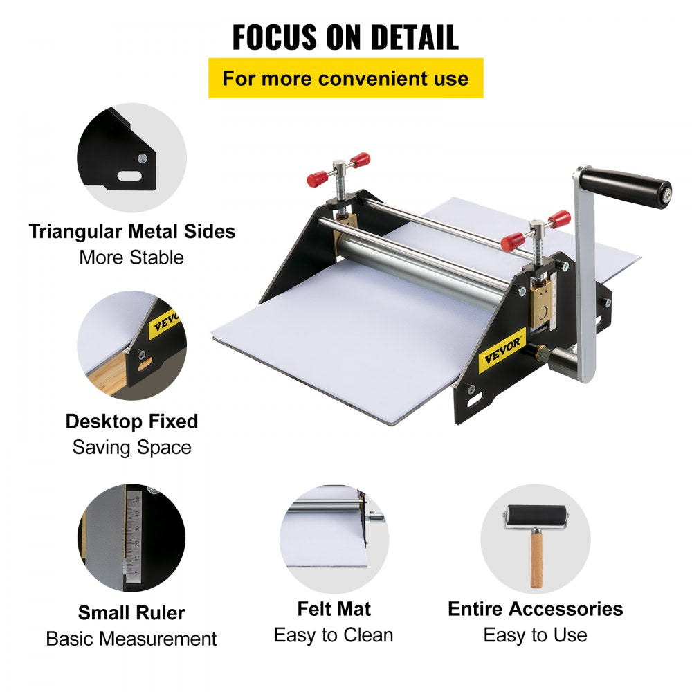 VEVOR Basic Etching Press, Printing Size 11"L x 10"W x 6.8"H, All Metal Construction Etching Press, Professional Printmaking Press for Monotype Printmaking and Etching