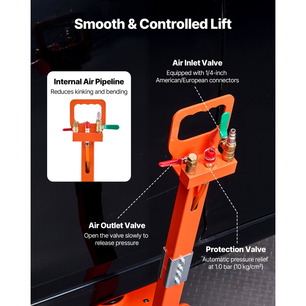 VEVOR Air Jack, 3 Ton/6613 lbs Triple Bag Air Jack, Airbag with Support Rod, Lift Up to 18.5 inch with Heightened Column & Adjustable Handle, 1-6 s Fast Lifting Pneumatic for Car, SUV, Pickup Truck