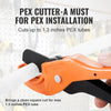 VEVOR PEX Pipe Crimping Tool, Angle Dual Head Combo PEX/PE-RT Crimper for 1/2" and 3/4" Copper Crimp Rings, 30 Copper Crimp Rings, PEX/PE-RT Tubing Cutter, Go/No-Go Gauge, Meets ASTM F1807 Standards