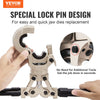VEVOR Copper Press Tool Tube Fittings Crimping Kit, 360° Rotatable Press Crimper Tool with 1/2", 3/4", 1" Quick Change Jaws, Locking Pin & Extendable Handle, Meet ASTM B88 and B75 Standard