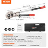 VEVOR Copper Press Tool Tube Fittings Crimping Kit, 360° Rotatable Press Crimper Tool with 1/2", 3/4", 1" Quick Change Jaws, Locking Pin & Extendable Handle, Meet ASTM B88 and B75 Standard