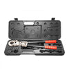 VEVOR Copper Press Tool Tube Fittings Crimping Kit, 360° Rotatable Press Crimper Tool with 1/2", 3/4", 1" Quick Change Jaws, Locking Pin & Extendable Handle, Meet ASTM B88 and B75 Standard