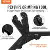 VEVOR PEX Pipe Crimping Tool Kit, Press Crimper for 3/8", 1/2", 3/4", 1" Crimp Rings, with 3 Jaw Dies, PEX Tubing Cutter, Go/No-Go Gauge, Copper Ring Removal Tool, Meets ASTM F1807 Standards