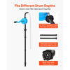 VEVOR Drum Pump 4-6.7 GPM Flow Polypropylene Rotary Barrel Pump Hand Crank, Fits 15 to 55 Gallon Drums, Hand-Operated with Suction Tube, Rapid Transfer of Water, Diesel, Kerosene, Mild Acids & Alkalis