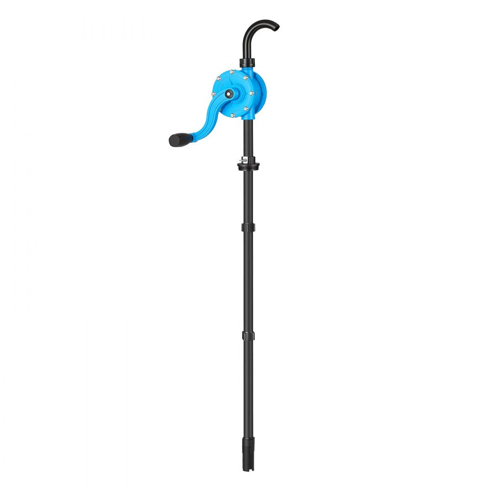 VEVOR Drum Pump 4-6.7 GPM Flow Polypropylene Rotary Barrel Pump Hand Crank, Fits 15 to 55 Gallon Drums, Hand-Operated with Suction Tube, Rapid Transfer of Water, Diesel, Kerosene, Mild Acids & Alkalis