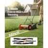 VEVOR Push Reel Lawn Mower 14 inch, 5 Blades Manual Push Mower No Motor, 0.6-1.75 in Adjustable Cutting Height, Walk-Behind Lawn Mowers with Grass Catcher Bag for Green Lawns, Driveways, Courtyards