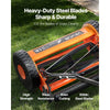 VEVOR Push Reel Lawn Mower 14 inch, 5 Blades Manual Push Mower No Motor, 0.6-1.75 in Adjustable Cutting Height, Walk-Behind Lawn Mowers with Grass Catcher Bag for Green Lawns, Driveways, Courtyards
