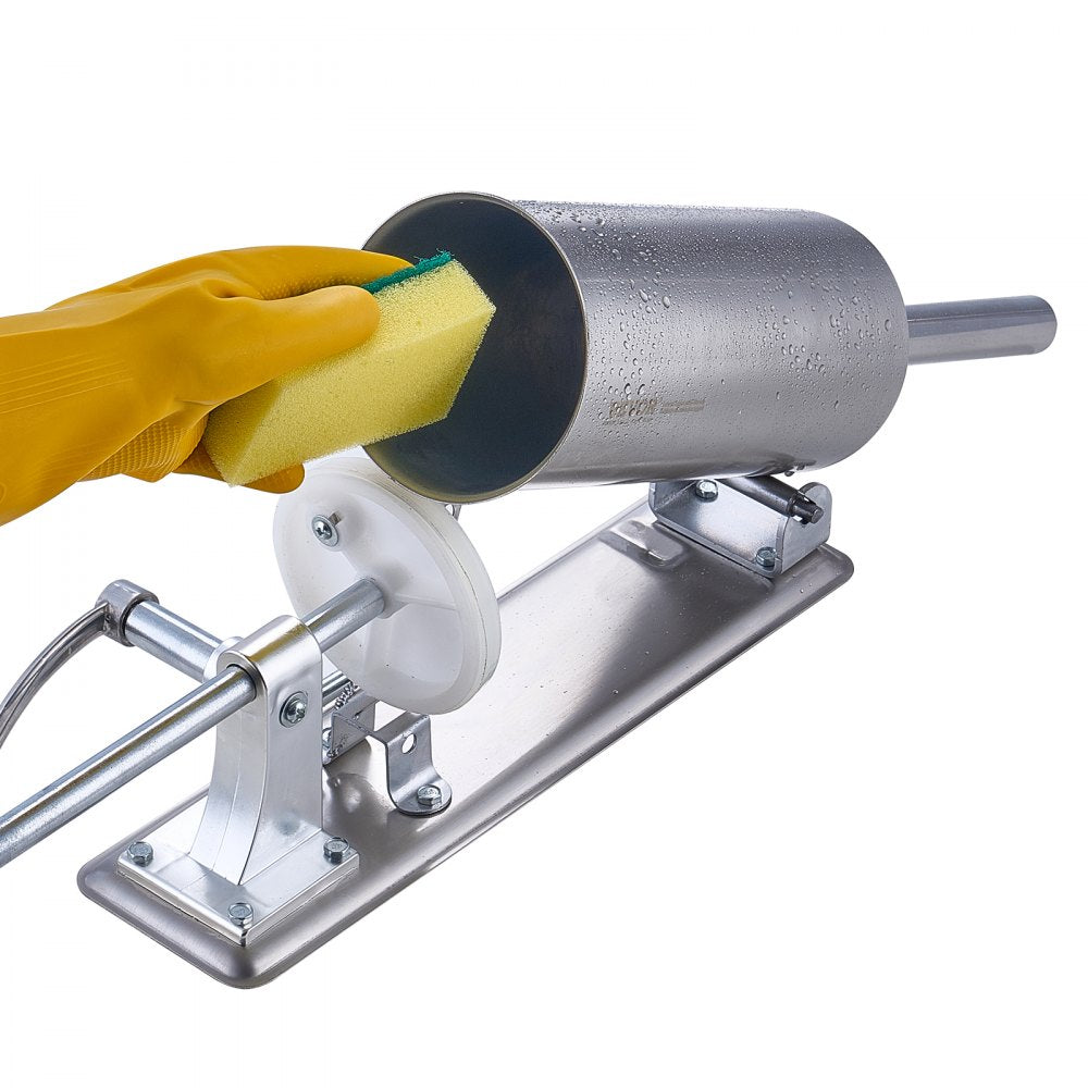 VEVOR Manual Sausage Stuffer, 2.5 L / 6 LBS Horizontal Sausage Machine with U-type Clamp, Made of Food-Grade Stainless Steel, Includes 8 Stuffing Tubes, for Home Kitchen Restaurant Commercial