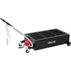 VEVOR Low Profile Oil Drain Pan, 25 Gallon Capacity, Rolling Oil Drain Pan with Manual Pump, 7.2 ft Hose & T Folding Handle, Leak-proof & Corrosion-resistant, Fit for Cars, SUVs, Trucks, ATVs, Black