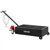VEVOR Low Profile Oil Drain Pan, 25 Gallon Capacity, Rolling Oil Drain Pan with Manual Pump, 7.2 ft Hose & T Folding Handle, Leak-proof & Corrosion-resistant, Fit for Cars, SUVs, Trucks, ATVs, Black