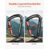 VEVOR Climbing Carabiner Clips, 3 PCS Heavy Duty Caribiner, Professional 30 KN / 6744 lbs Spindle Strength, Large D-Shaped for Hiking,Rappelling,Rescue,Dog Leash,Hammocks, Swings