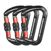 VEVOR Climbing Carabiner Clips, 3 PCS Heavy Duty Caribiner, Professional 30 KN / 6744 lbs Spindle Strength, Large D-Shaped for Hiking,Rappelling,Rescue,Dog Leash,Hammocks, Swings