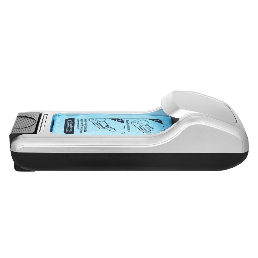 VEVOR Shoe Cover Dispenser, Automatic Shoe Film Machine with 1 Roll (600 Pcs) of Non-Slip Disposable Sole Membrane, Fits Size Up to US 11, for Home, Office, Lab, Factory, Hospital, Indoor Use, Silver
