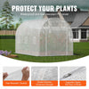 VEVOR Walk-in Tunnel Greenhouse, 9.6x6.4x6.2 ft Hoop House Greenhouse Tunnel, Plant Hot House with Galvanized Steel Frame, White PE Cover, Roll-up Zipper Door and 6 Windows for Outdoor