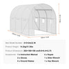 VEVOR Walk-in Tunnel Greenhouse, 9.6x6.4x6.2 ft Hoop House Greenhouse Tunnel, Plant Hot House with Galvanized Steel Frame, White PE Cover, Roll-up Zipper Door and 6 Windows for Outdoor