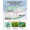 VEVOR Walk-in Tunnel Greenhouse, 15 x 7 x 7 ft Hoop House Greenhouse Tunnel with Watering System, Plant Hot House with Steel Frame, PE Cover, Roll-Up Zipper Door and 8 Windows for Outdoors, Green